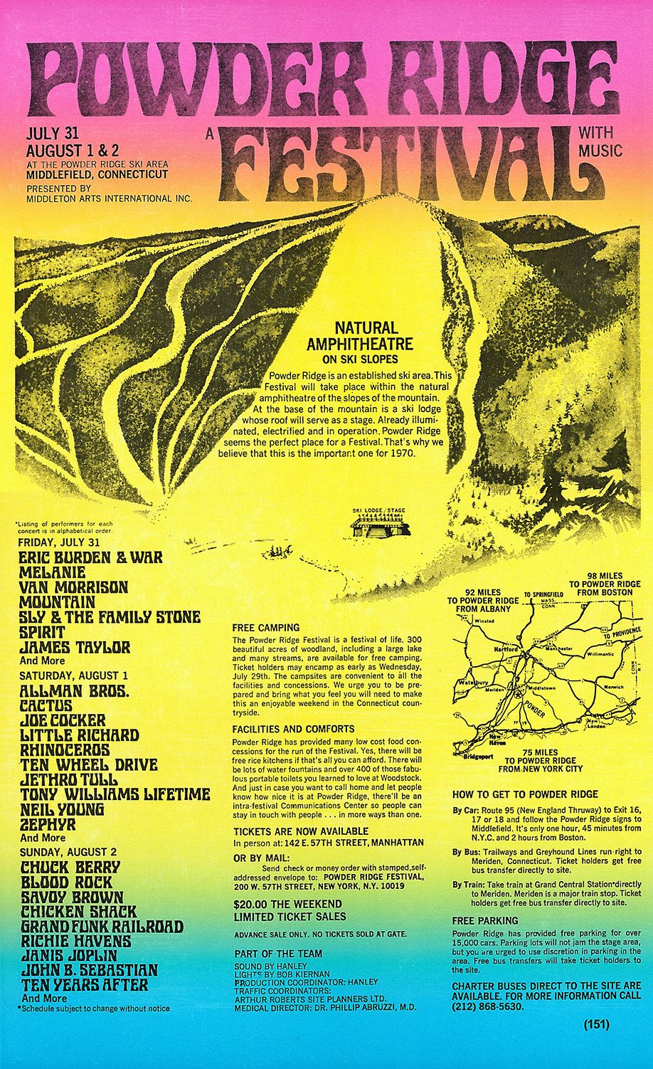 Powder Ridge Festival, Middlefield, Connecticut. August 1st & 2nd 1970