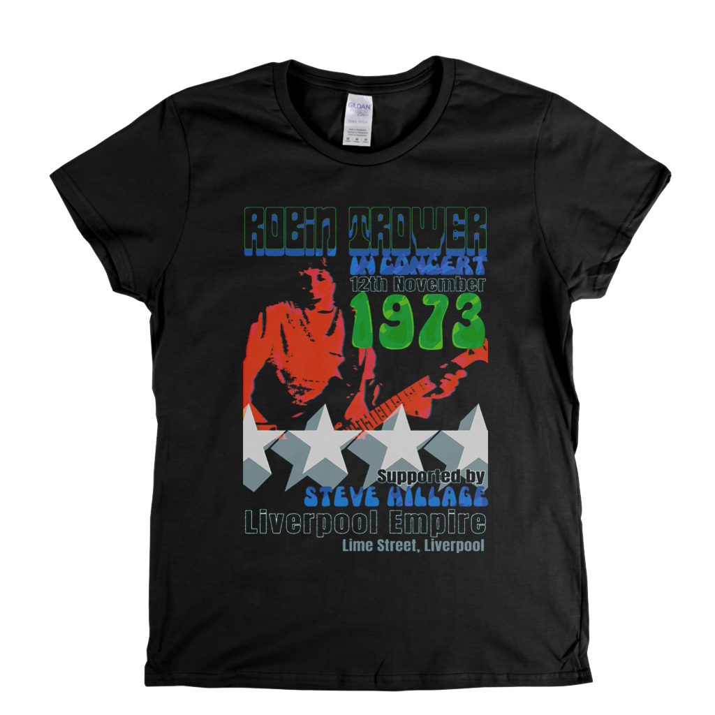 Robin Trower Steve Hillage Liverpool 1973 Womens T-Shirt