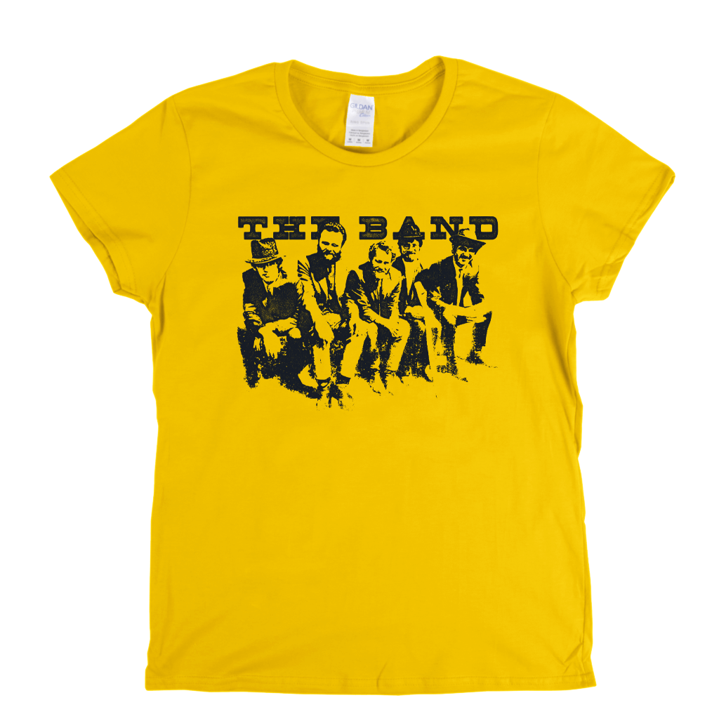 Portrait Of The Band Womens T-Shirt featuring the band members printed on a yellow shirt.