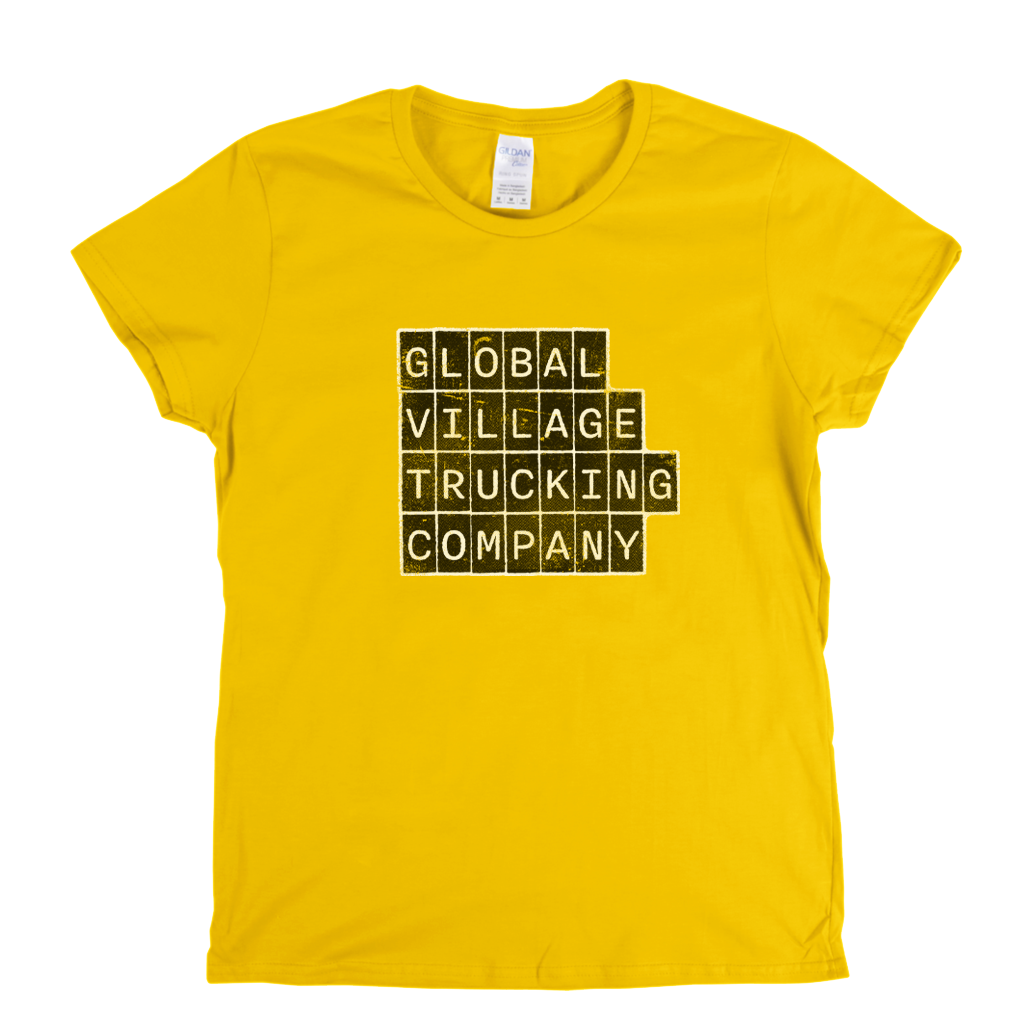 Global Village Trucking Company Block Text Womens T-Shirt