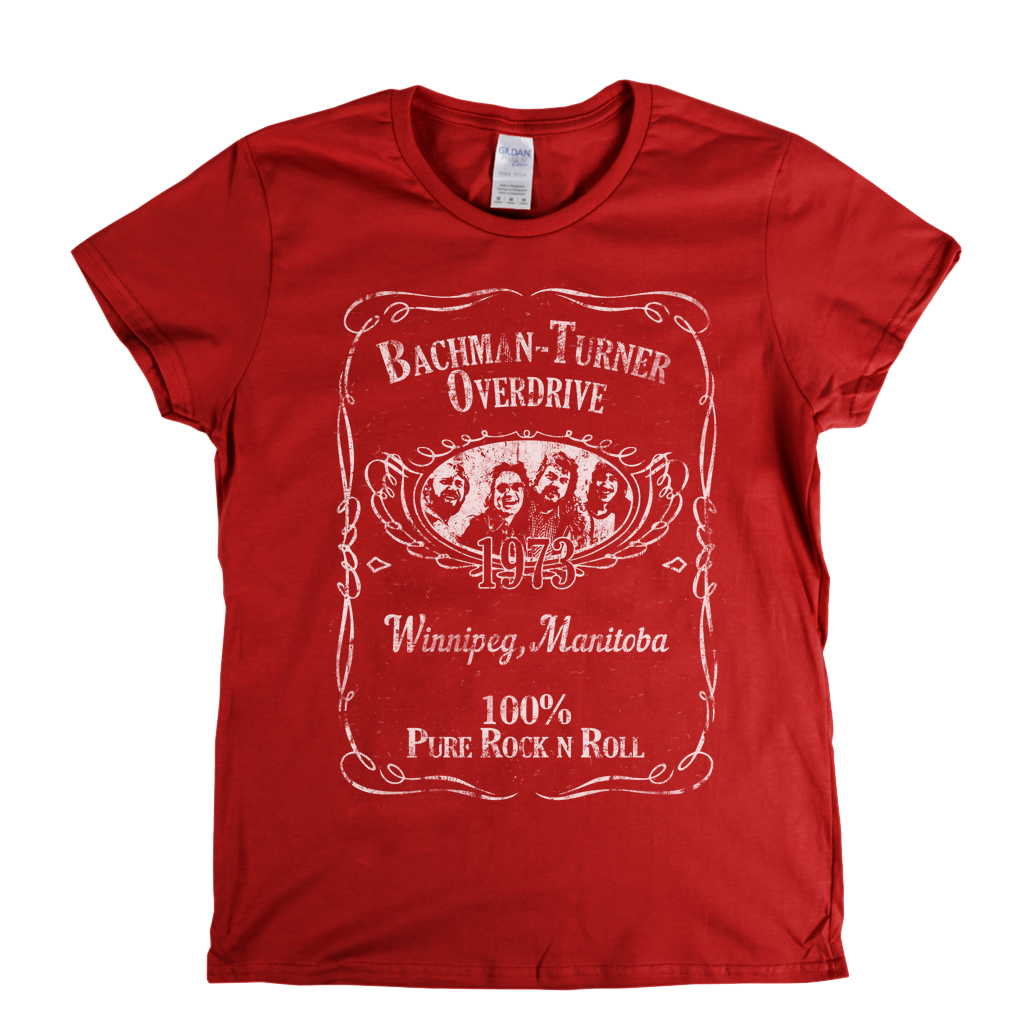 Bachman Turner Overdrive Liquor Label Womens T-Shirt
