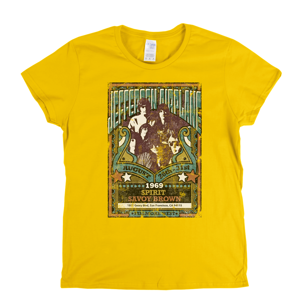 Jefferson Airplane Spirit Savoy Brown Gig Poster Womens T-Shirt