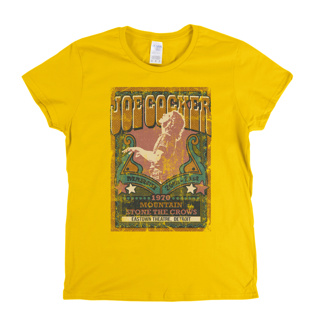 Joe Cocker Mountain Stone The Crows Gig Poster Womens T-Shirt