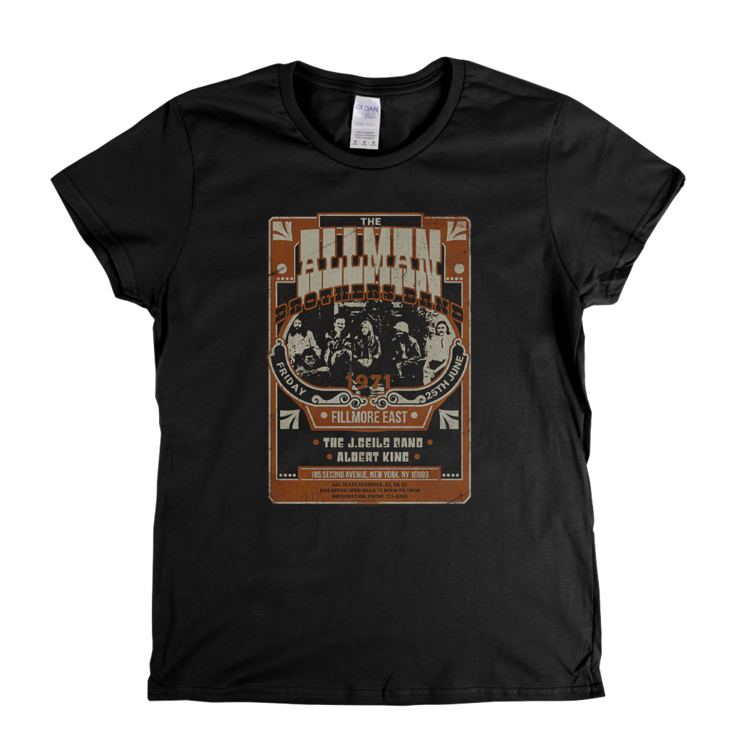 The Allmanbrothers J Geils Band Albert King Fillmore 71 Womens T-Shirt