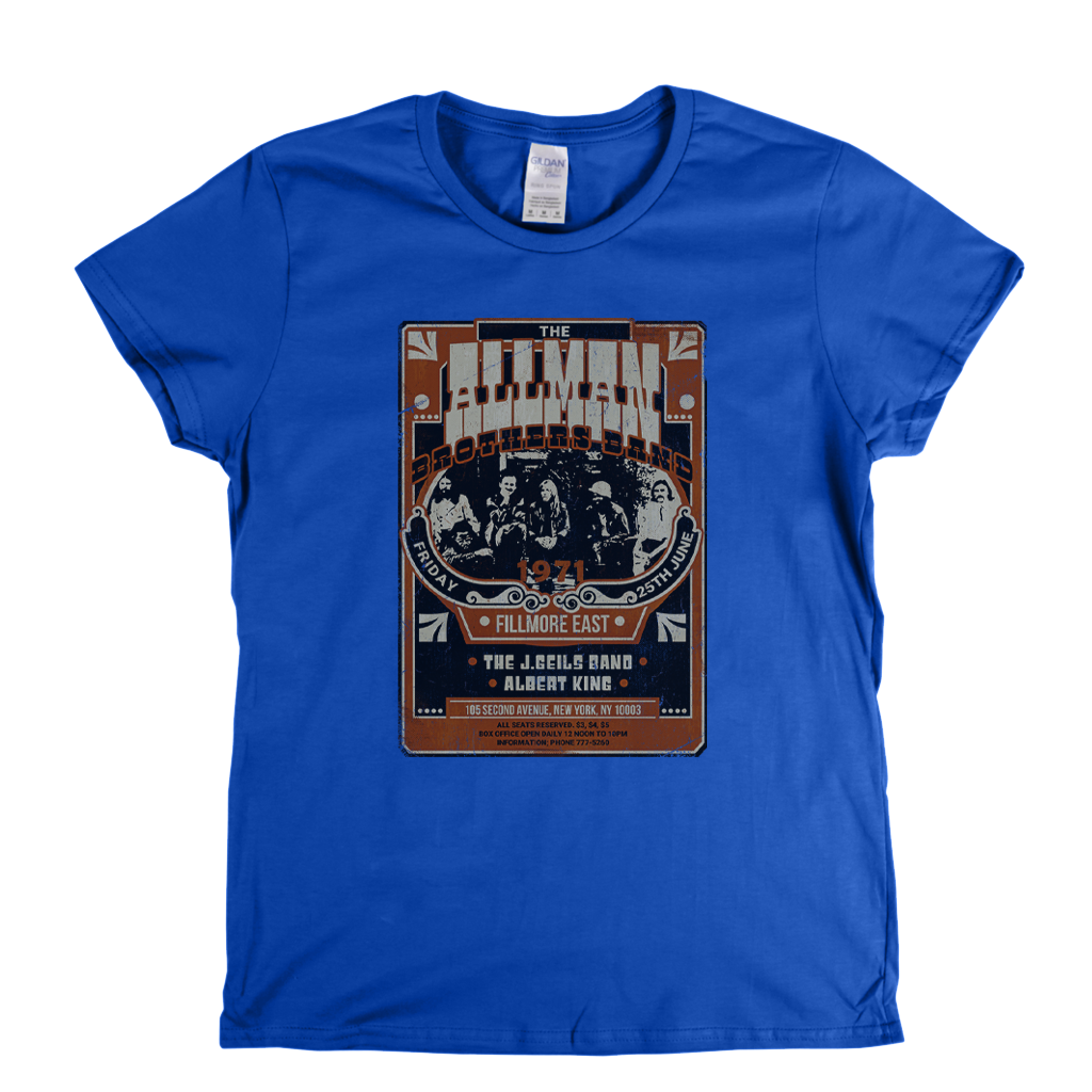 The Allmanbrothers J Geils Band Albert King Fillmore 71 Womens T-Shirt
