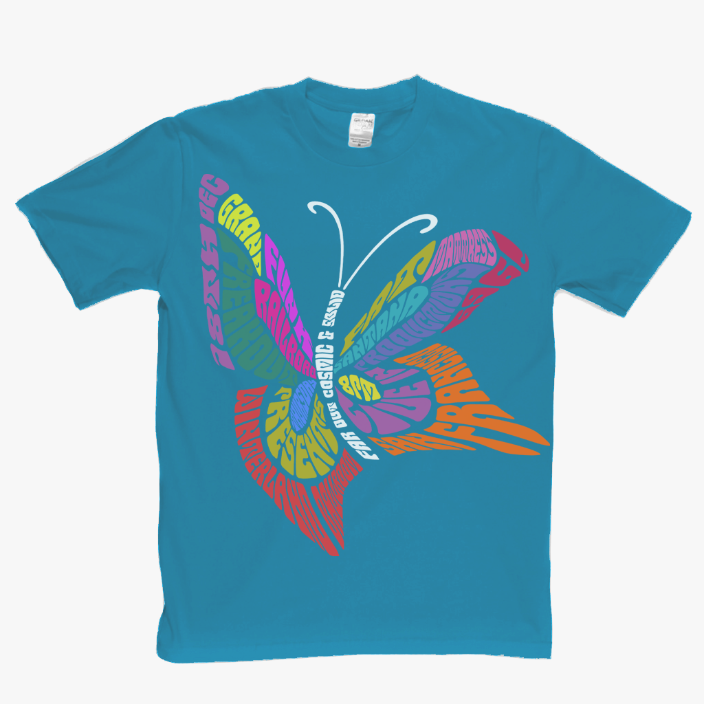 Grand Funk Railroad Santana Fat Mattress 1969 Butterfly T-Shirt