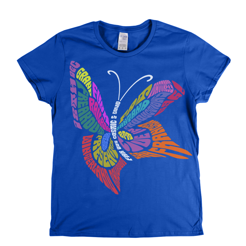 Grand Funk Railroad Santana Fat Mattress 1969 Butterfly Womens T-Shirt