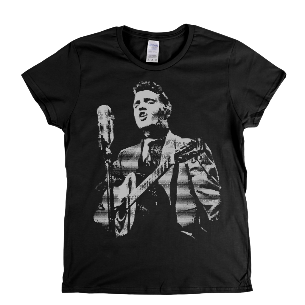 Young Elvis On Stage Womens T-Shirt