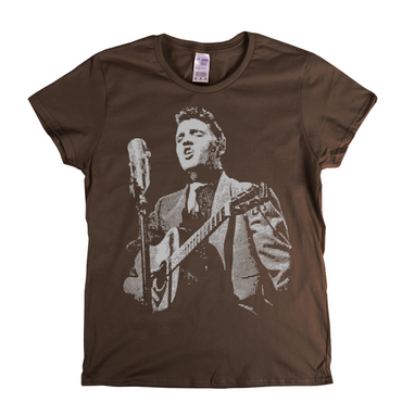 Young Elvis On Stage Womens T-Shirt