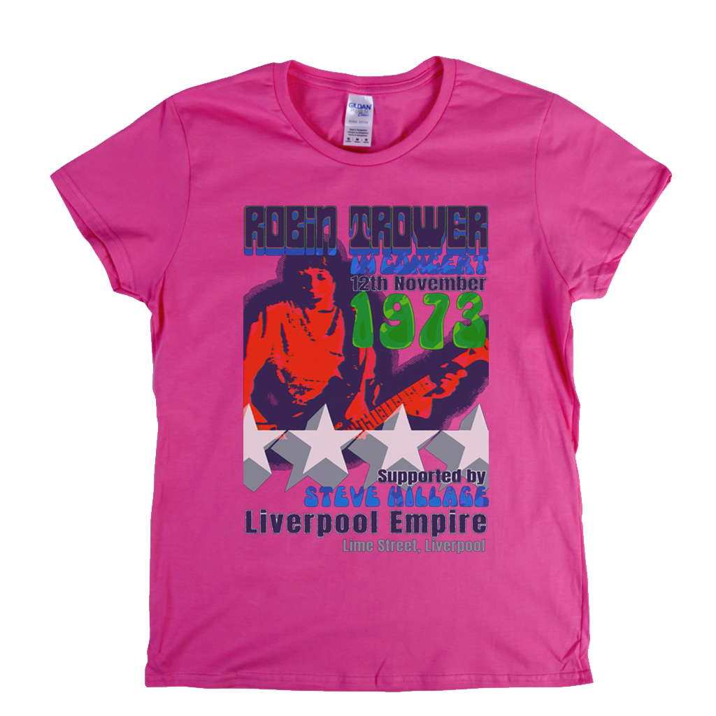 Robin Trower Steve Hillage Liverpool 1973 Womens T-Shirt