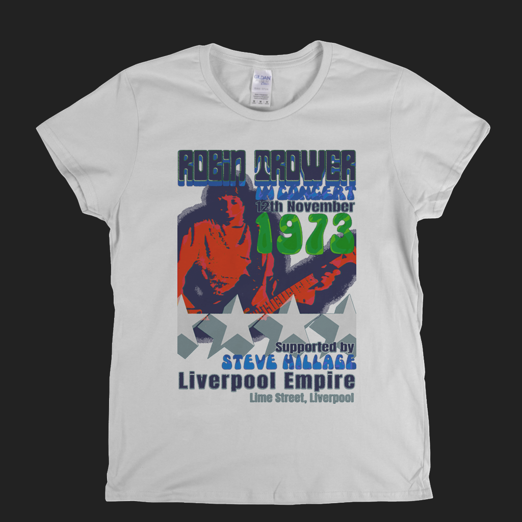 Robin Trower Steve Hillage Liverpool 1973 Womens T-Shirt