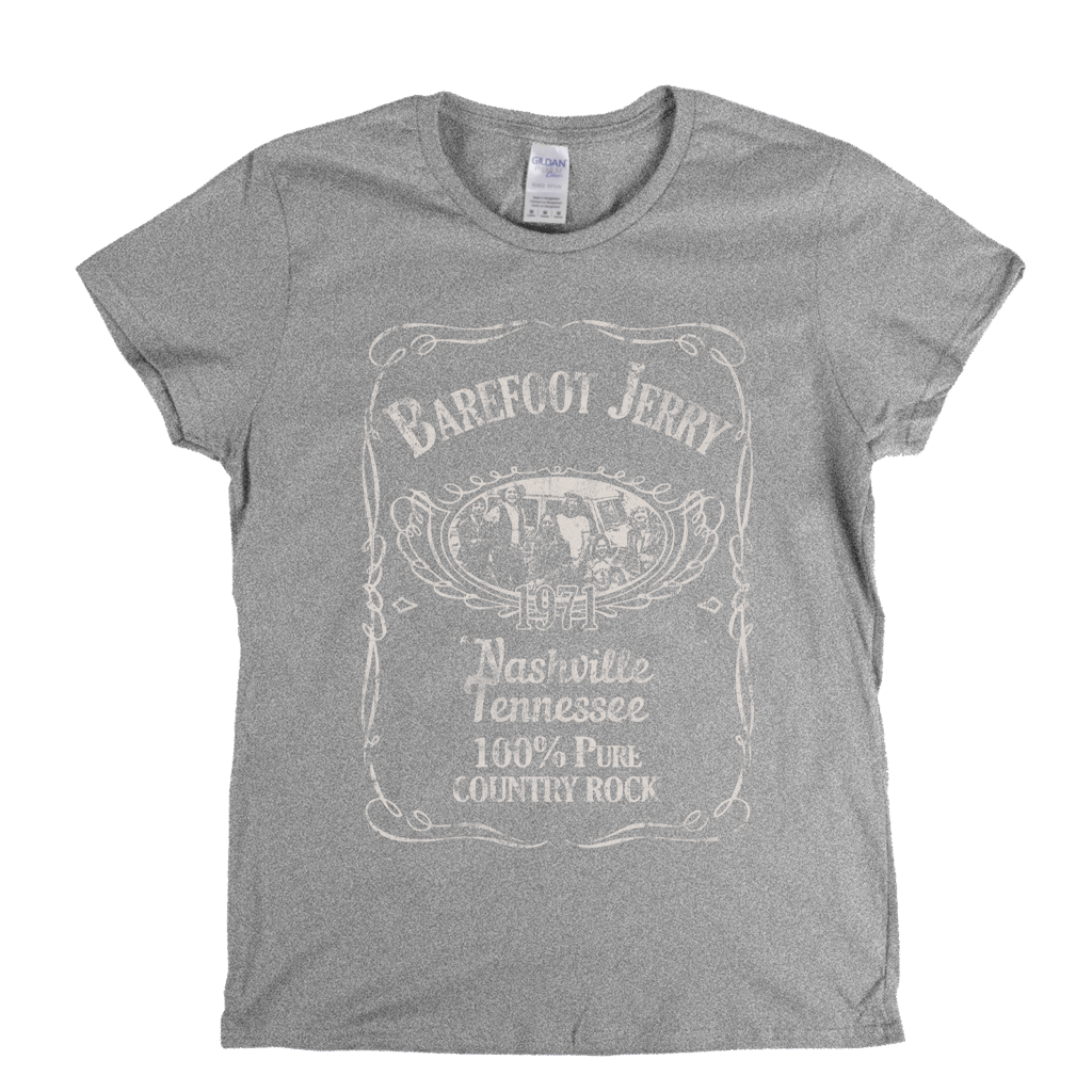 Barefoot Jerry Liquor Label Womens T-Shirt