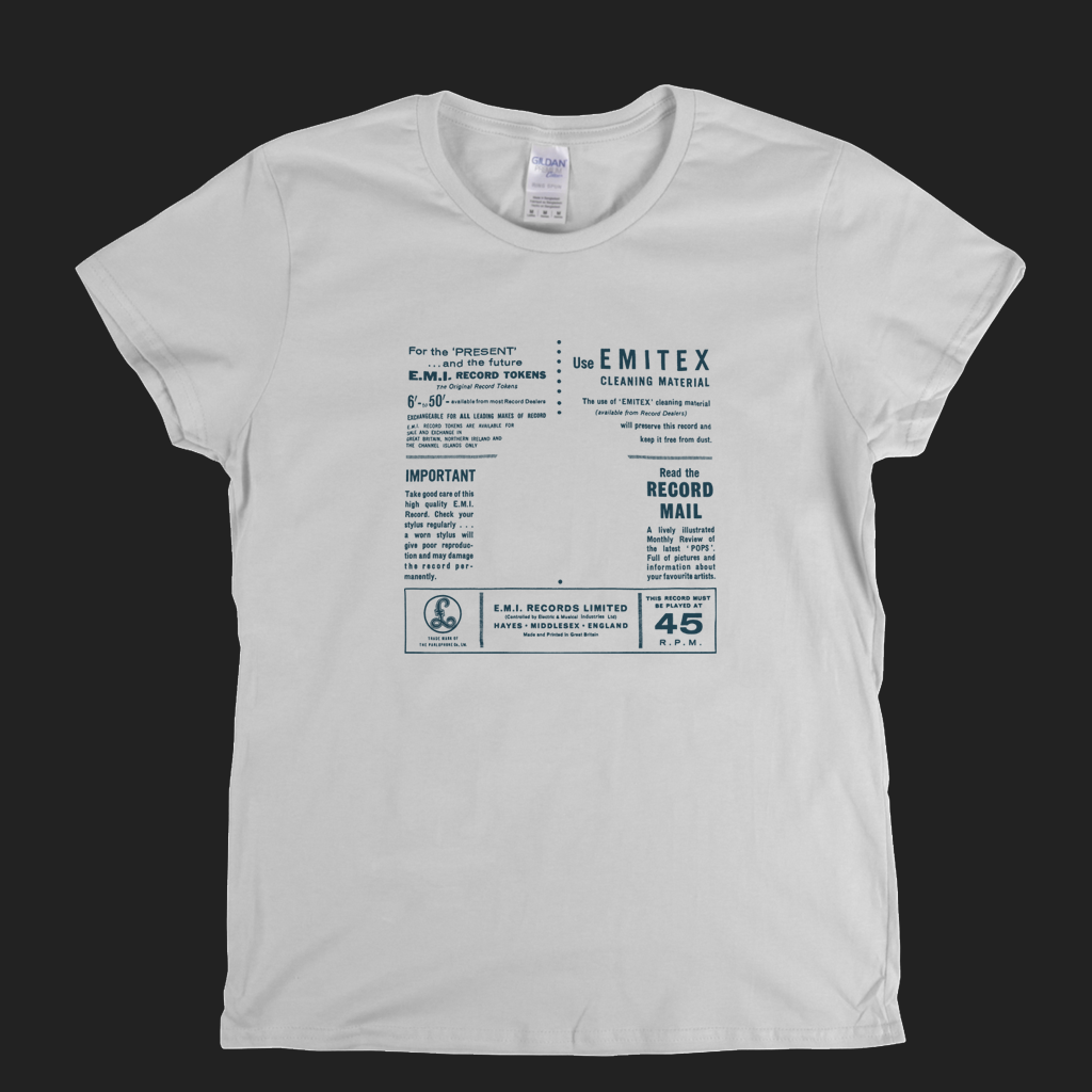 Parlophone Single Sleeve Back 1964 Womens T-Shirt