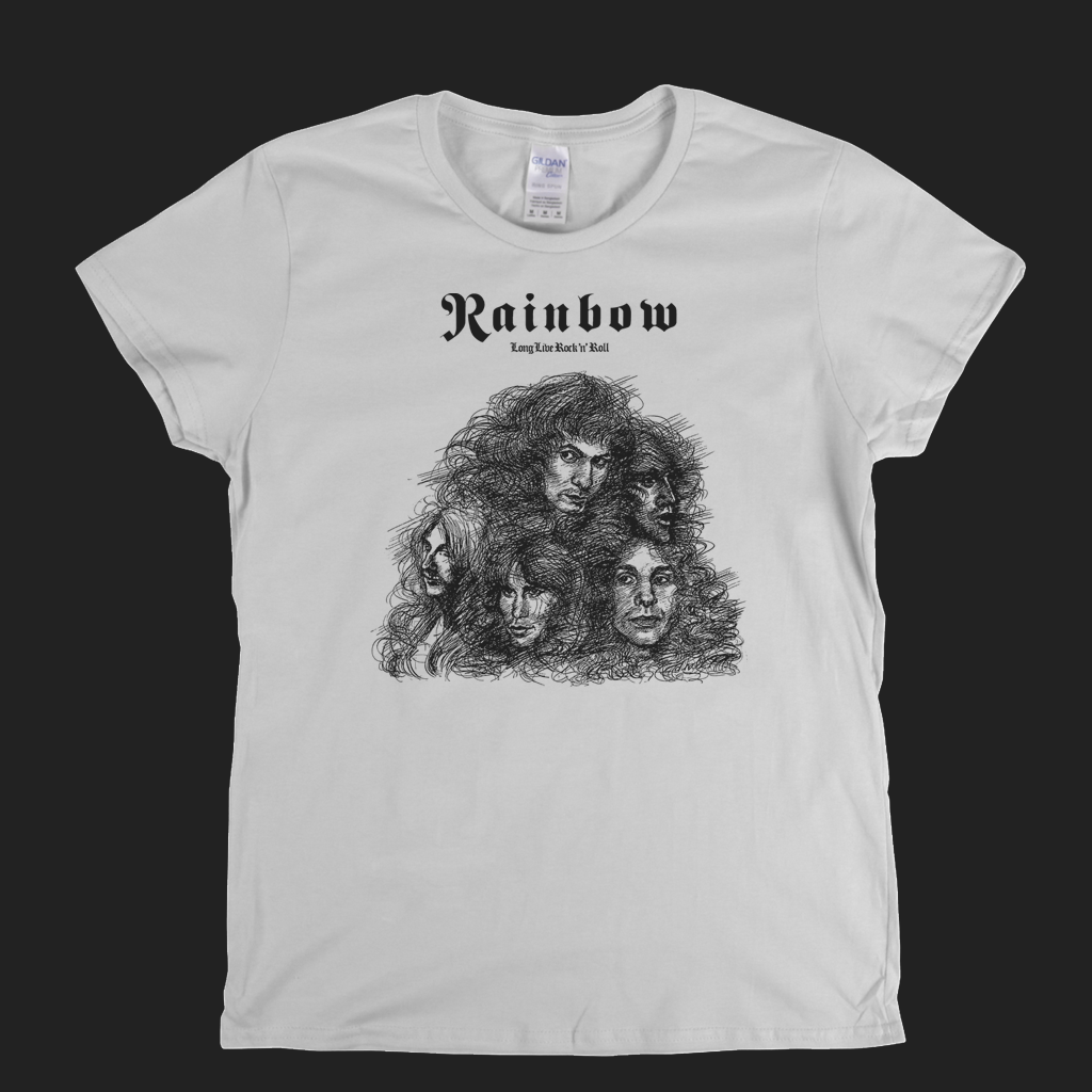 Rainbow Long Live Rock N Roll Womens T-Shirt