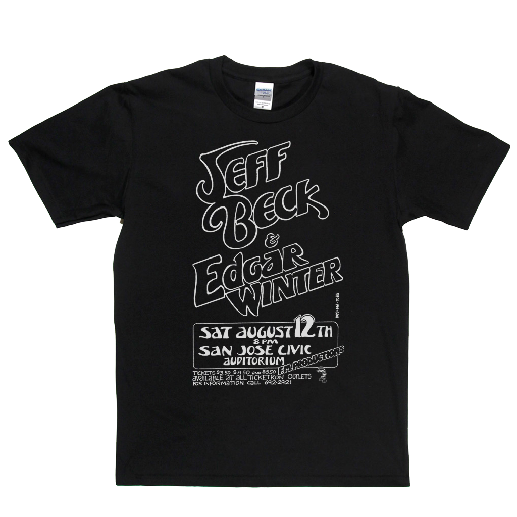 Jeff Beck Edgar Winter Gig Poster T-Shirt