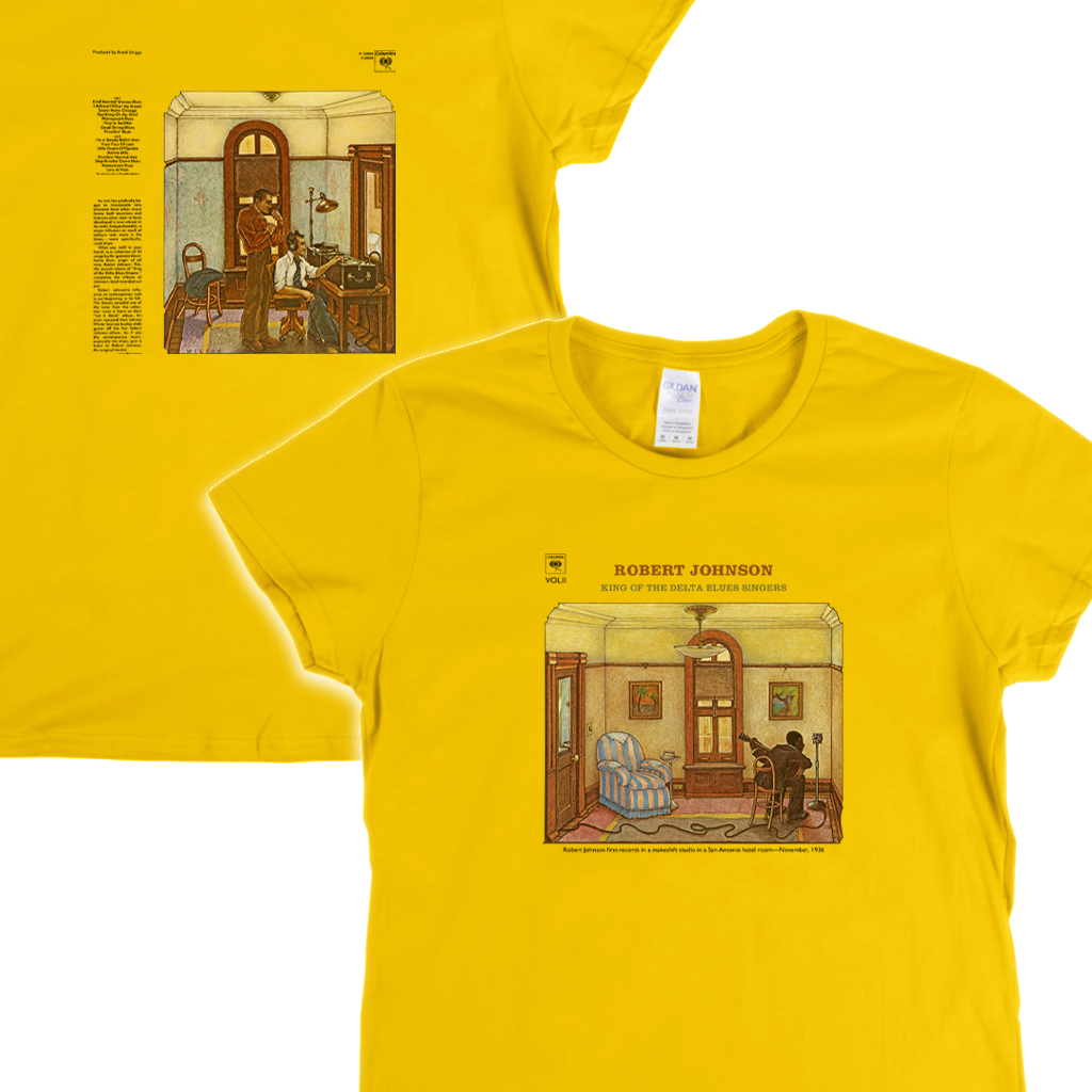 Robert Johnson King Of The Delta Blues Singers Front And Back Womens T-Shirt