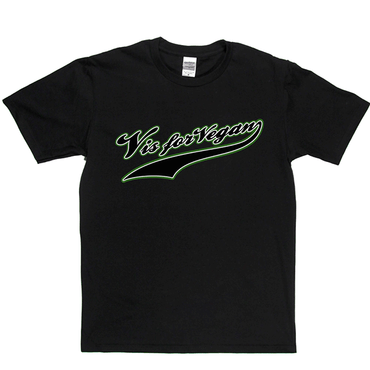 V is For Vegan - Baseball Style T Shirt