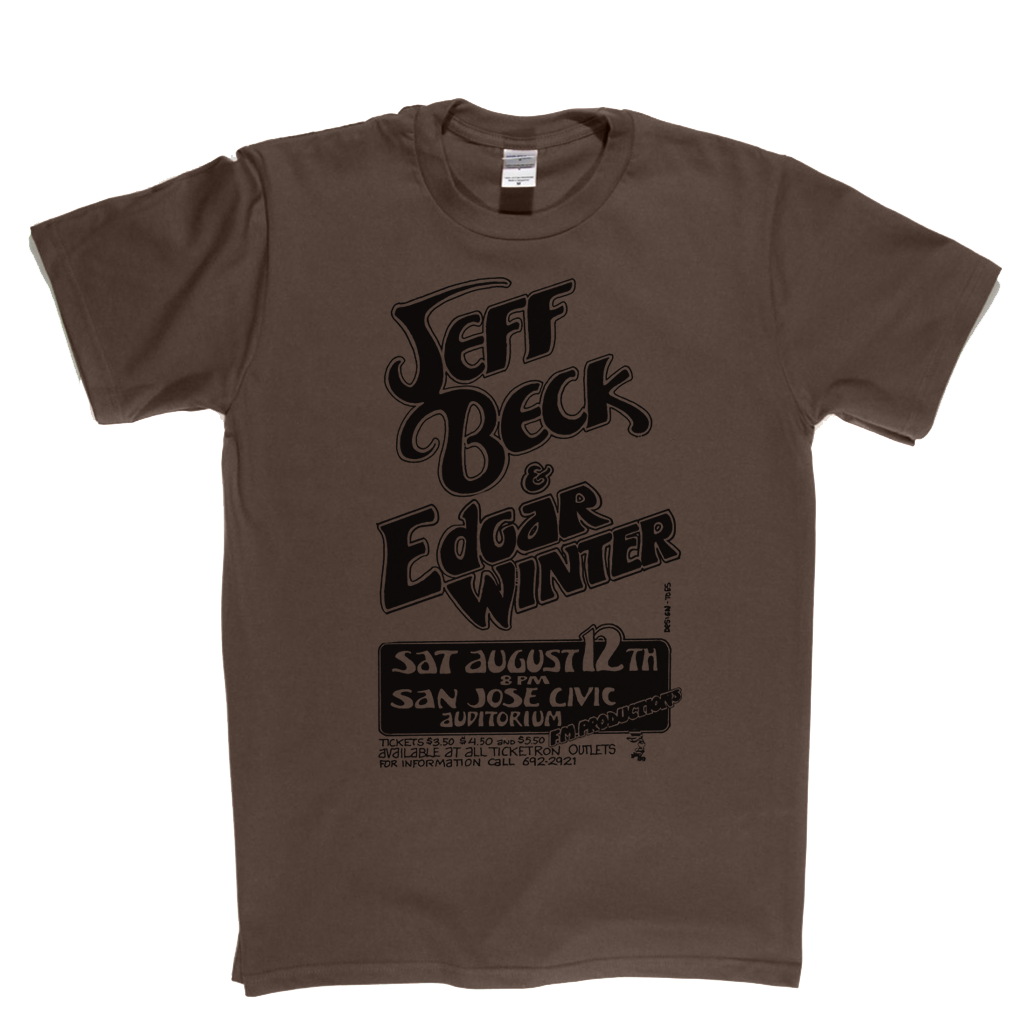 Jeff Beck Edgar Winter Gig Poster T-Shirt