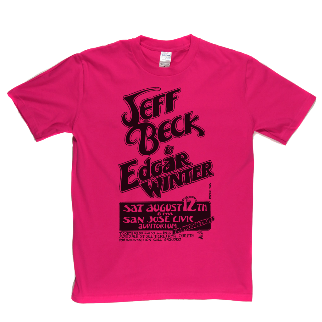 Jeff Beck Edgar Winter Gig Poster T-Shirt