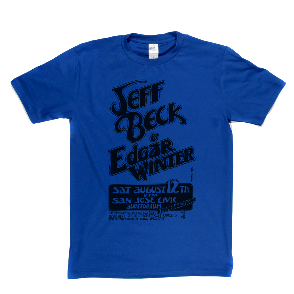 Jeff Beck Edgar Winter Gig Poster T-Shirt