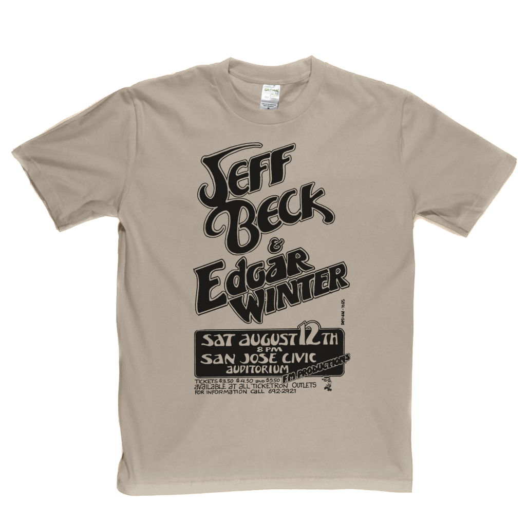 Jeff Beck Edgar Winter Gig Poster T-Shirt
