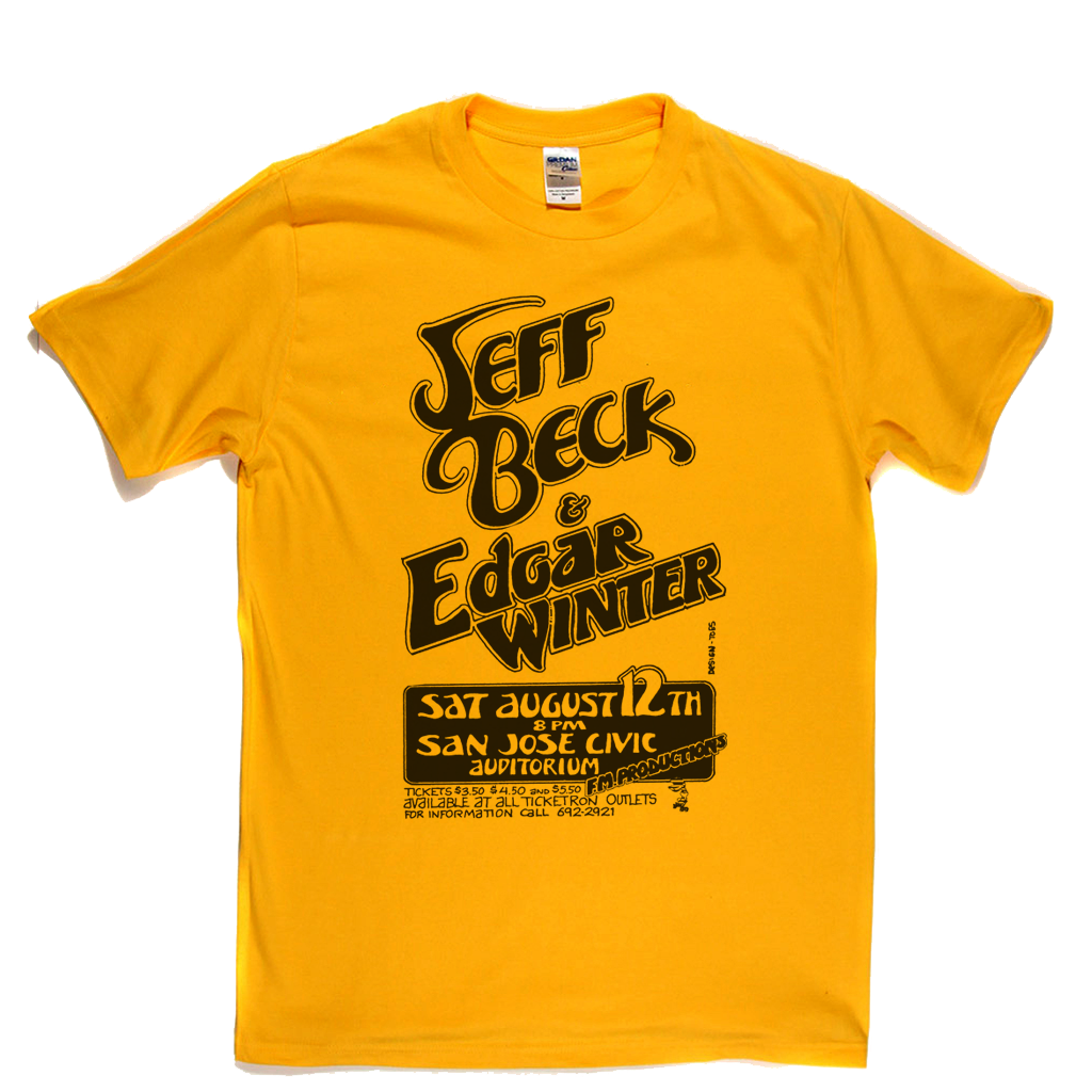 Jeff Beck Edgar Winter Gig Poster T-Shirt