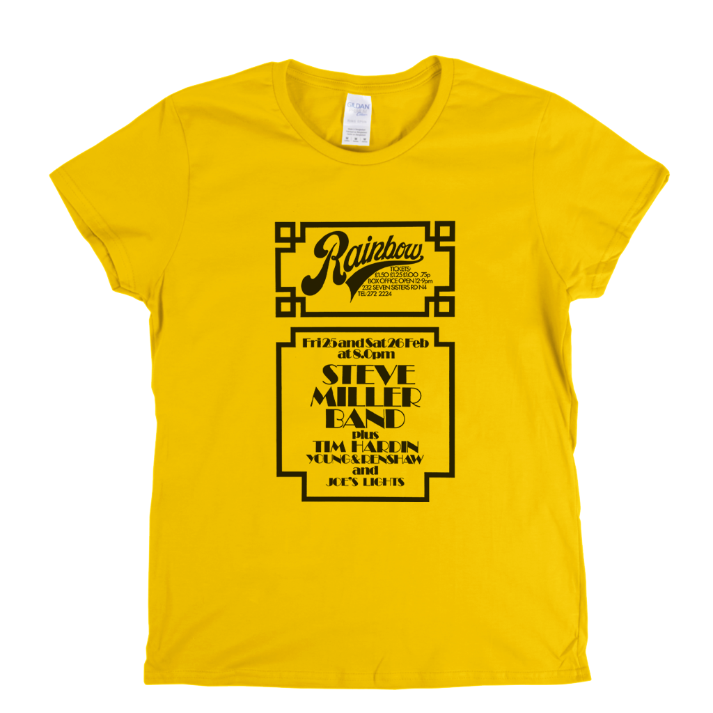 Steve Miller Band Rainbow Poster Womens T-Shirt