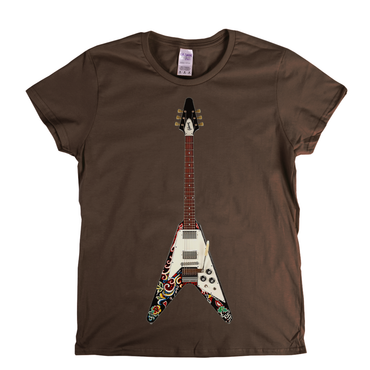 Jimi Hendrix Psychedelic Flying V Womens T-Shirt
