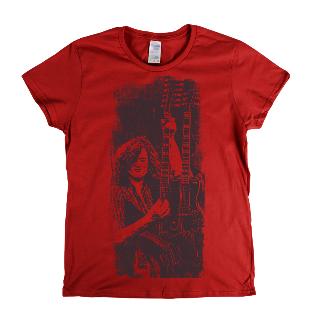 Jimmy Page Close Up Womens T-Shirt