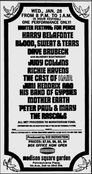 Winter Festival for Peace, Madison Square Garden, New York, 1970