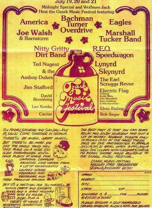 Ozark Music Festival, Sedalia, Missouri 1974