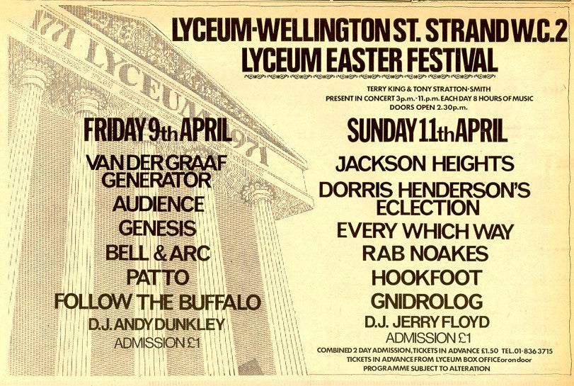 Lyceum Easter Festival, London, April 1971