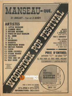 Manseau Pop Festival, Canada 1970