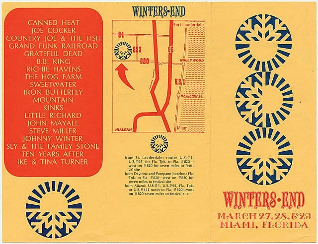 WINTERS END POP FESTIVAL - BITHLO - FLORIDA MARCH 27 -29, 1970