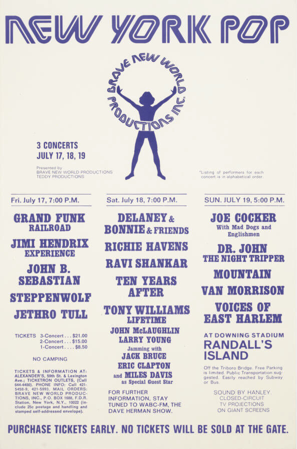 New York Pop Festival, Randall's Island 1970