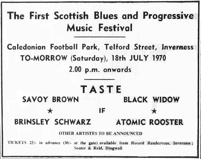 The Scottish Blues and Progressive Festival - Inverness  July 18th 1970