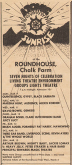 The Atomic Sunrise Festival. The Roundhouse, London, 1970