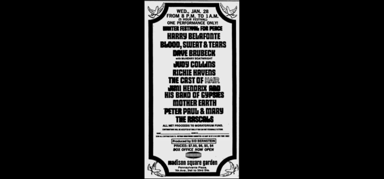 Counterculture History: Winter Festival for Peace, Madison Square Garden, New York, 1970