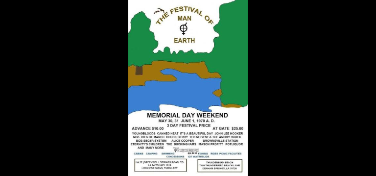 Counterculture History: Festival Of Man And Earth - Denham Springs Louisiana 1970