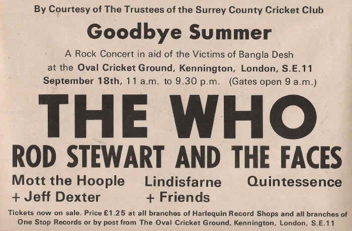 Goodbye Summer. The Oval, London 1971