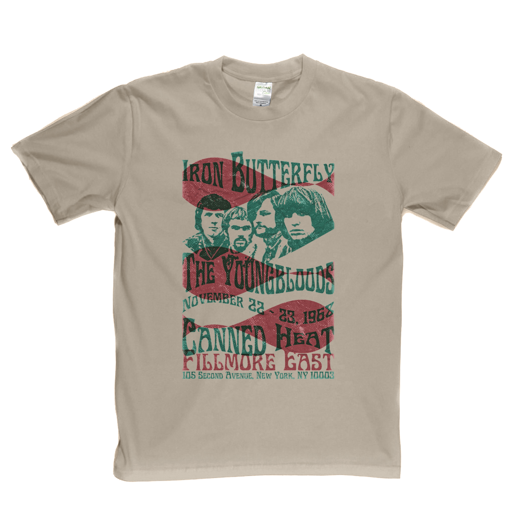Iron Butterfly Canned Heat The Youngbloods Fillmore East 1968 T-Shirt