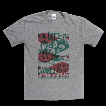 Iron Butterfly Canned Heat The Youngbloods Fillmore East 1968 T-Shirt