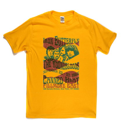 Iron Butterfly Canned Heat The Youngbloods Fillmore East 1968 T-Shirt