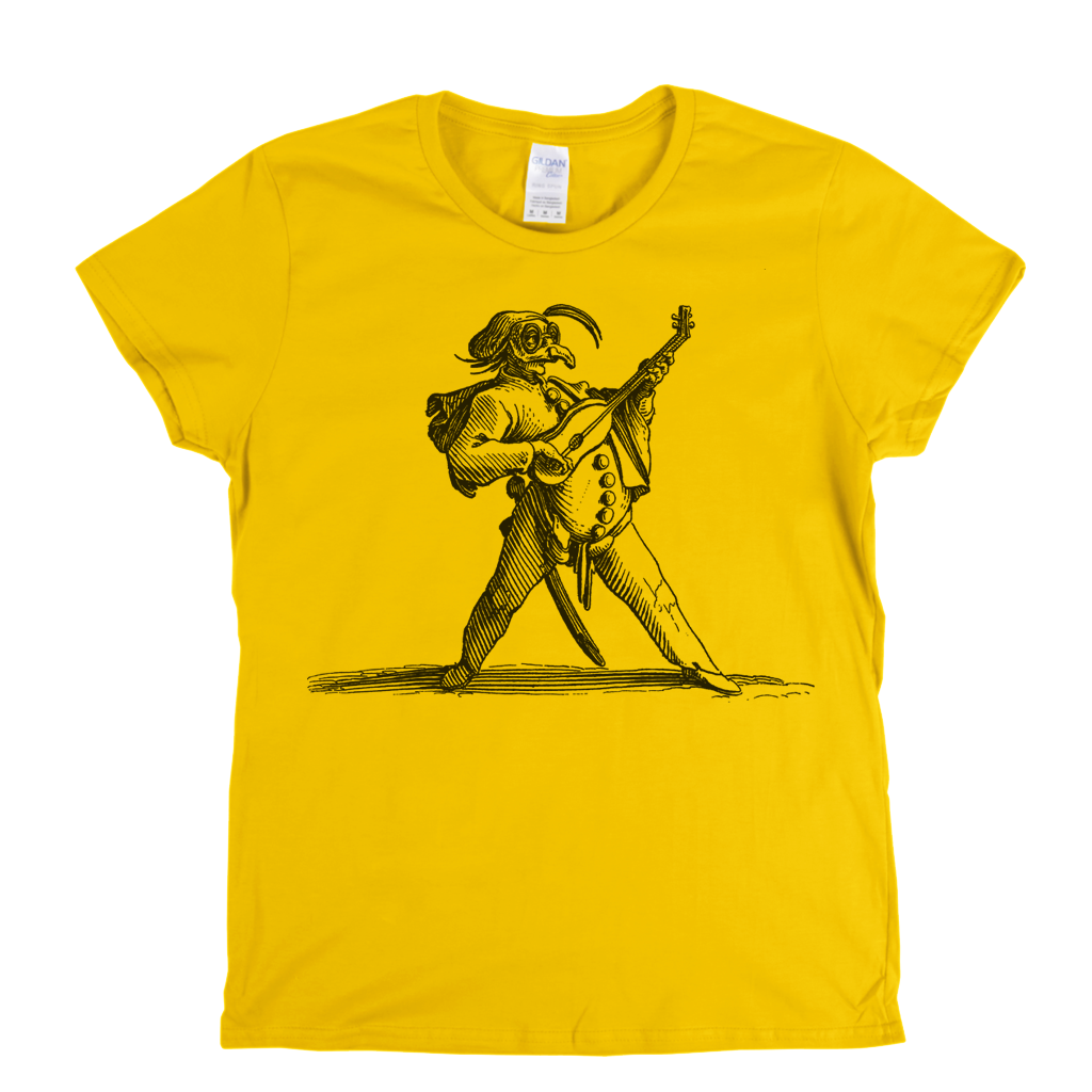 The Masked Comedian Playing The Guitar Womens T-Shirt