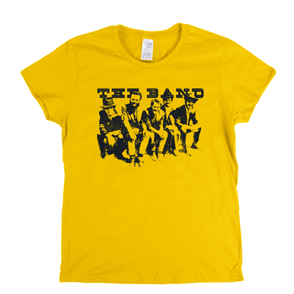 Portrait Of The Band Womens T-Shirt featuring the band members printed on a yellow shirt.