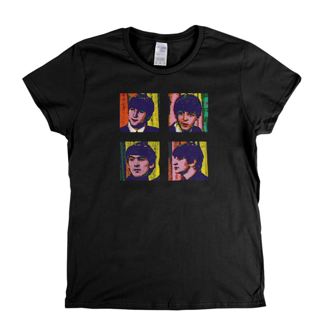 Beatles Pop Art Portraits Womens T-Shirt