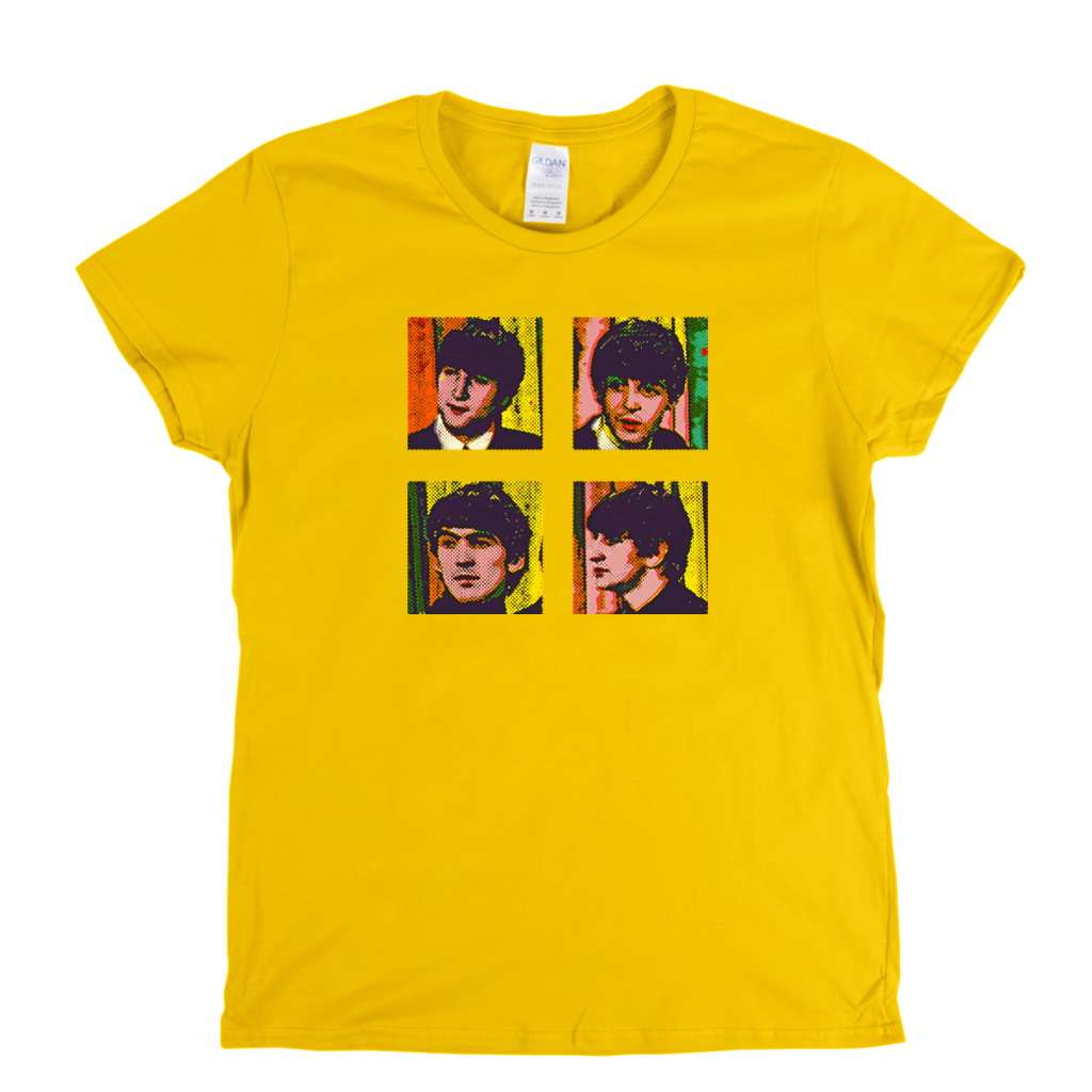 Beatles Pop Art Portraits Womens T-Shirt