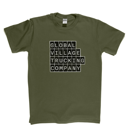 Global Village Trucking Company Block Text T-Shirt