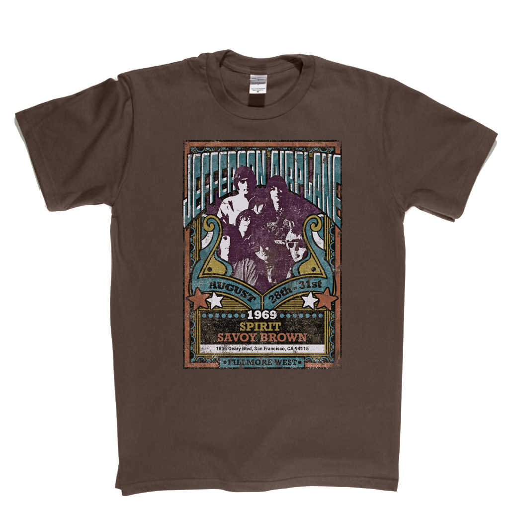 Jefferson Airplane Spirit Savoy Brown Gig Poster T-Shirt