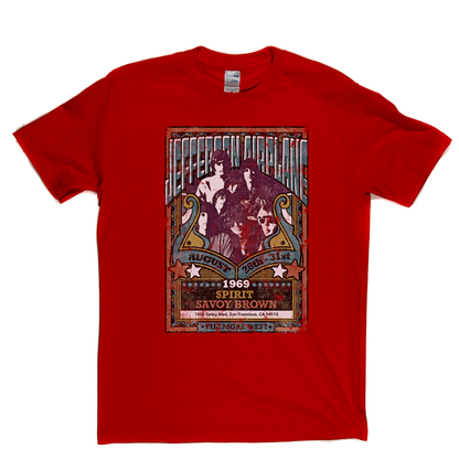 Jefferson Airplane Spirit Savoy Brown Gig Poster T-Shirt